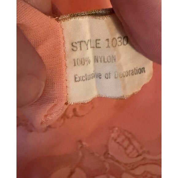 Vintage Gossard Artemis Coral Pink Peignoir Chiffon Nightgown & Robe Set Small - Picture 9 of 12